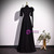 Black Short Sleeve High Neck Prom Dress