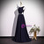 Navy Blue Scoop Neck Beading Prom Dress