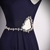 Navy Blue Scoop Neck Beading Prom Dress