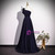 Navy Blue One Shoulder Prom Dress
