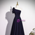Navy Blue One Shoulder Prom Dress