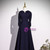 Navy Blue Scoop Neck Beading Prom Dress