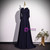 Navy Blue Scoop Neck Beading Prom Dress
