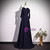Navy Blue Scoop Neck Beading Prom Dress