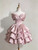 Pink Satin Off the Shoulder Homecoming Dress