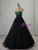 Black Tulle Strapless Beading Prom Dress