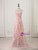 Pink Sequins Strapless Bow Prom Dress