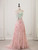 Pink Sequins Strapless Bow Prom Dress