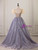 Purple Tulle Beading Prom Dress