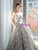 Silver Sequins Strapless Beading Prom Dress