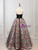 Blck Tulle Print Strapless Prom Dress