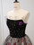 Blck Tulle Print Strapless Prom Dress
