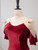Burgundy Velvet Beading Prom Dress