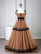 Khaki Tulle Spaghetti Straps Prom Dress
