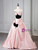 Pink Satin Strapless Pleats Bow Prom Dress