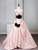 Pink Satin Strapless Pleats Bow Prom Dress