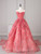 Pink Tulle Strapless Pleats Prom Dress