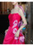 Fuchsia Satin Strapless Bow Prom Dress