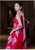 Fuchsia Satin Strapless Bow Prom Dress