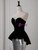 Silver Mermaid Sequins Black Velvet Prom Dress
