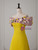 Yellow Off the Shoulder Flower Prom Dress