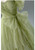 Green Tulle Off the Shoulder Pleats Beading Prom Dress