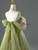 Green Tulle Off the Shoulder Pleats Beading Prom Dress