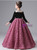 Pink Rose Flower Long Sleeve Flower Girl Dress