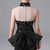 Black Mermaid Sequins High Neck Flower Girl Dress