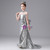 Silver Mermaid Sequins High Neck Flower Girl Dress