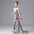Silver Mermaid Sequins High Neck Flower Girl Dress