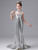 Silver Mermaid Sequins High Neck Flower Girl Dress