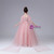 Pink Tulle V-neck Appliques Flower Girl Dress