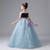 Blue Tassel Beading Flower Girl Dress