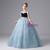 Blue Tassel Beading Flower Girl Dress