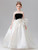 White Satin Bow Flower Girl Dress
