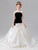 Black White Mermaid Bow Flower Girl Dress
