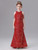 Red Mermaid Sequins Halter Flower Girl Dress