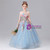 Sky Blue Tulle Appliques Flower Girl Dress