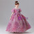 Purple Tulle Puff Sleeve Flower Girl Dress