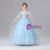 Blue Tulle Pleats Flower Girl Dress