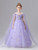 Purple Tulle Pleats Flower Girl Dress