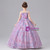 Purple Tulle Scoop Neck Flower Girl Dress
