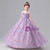 Purple Tulle Scoop Neck Flower Girl Dress