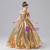 Gold Sequins Halter Beading Flower Girl Dress