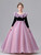 Pink Purple Long Sleeve Flower Girl Dress