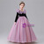 Pink Purple Long Sleeve Flower Girl Dress