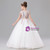 White Tulle Appliques Beading Flower Girl Dress
