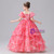 Watermelon Red Print Short Sleeve Flower Girl Dress