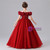 Red Tulle Sequins Flower Girl Dress